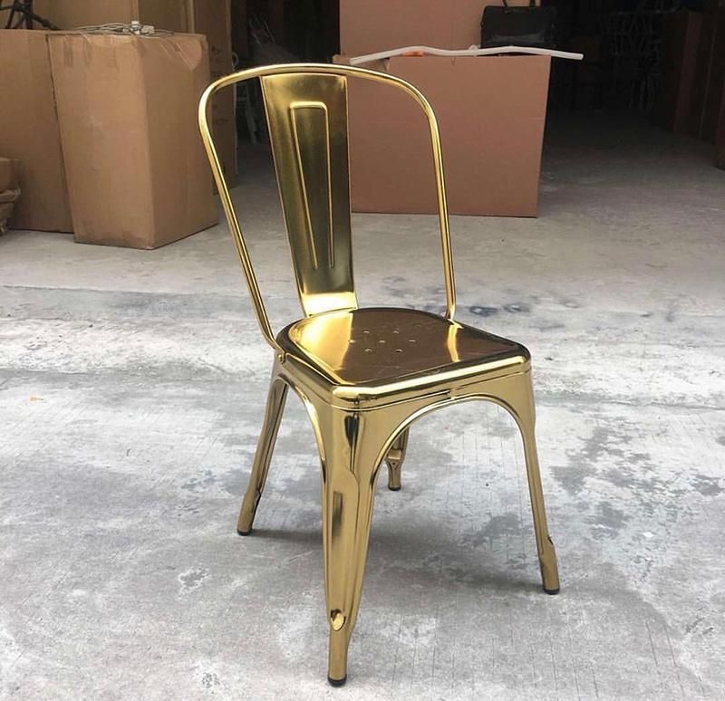 Wholsale Modern Cheap Golden Metal Stackable Wedding Banquet Chair for Event Party Used