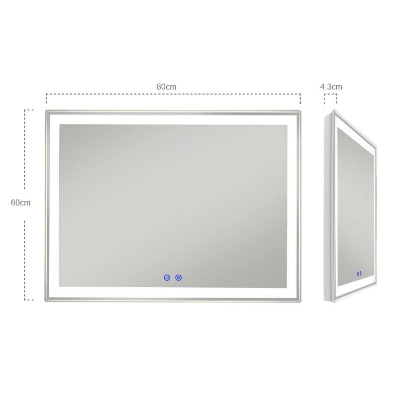 Hotel LED Wall Decorative Bathroom Mirrors with Touch Sensor