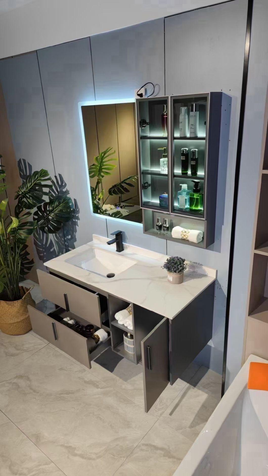 2022 New Melamine Bathroom Cabinet with Mirror Cabinet