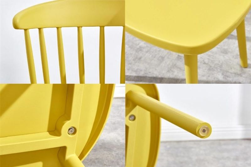 Modern Colorful Plastic Chair for Restaurant Pattern Back Comfortable Dining Chair