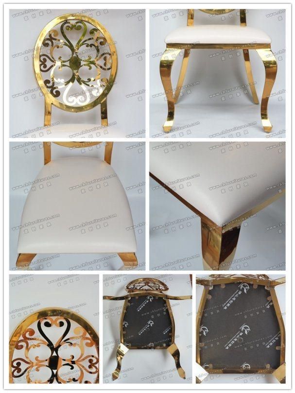 Modern Stainless Gold Oval Stainless Steel Wedding Chairs Yc-Ss44