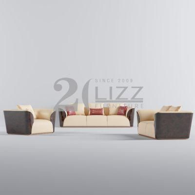 2022 Newly Design Luxury Italian Geniue Leather 3 Seater Loveseat Couch Living Room Sofa Set