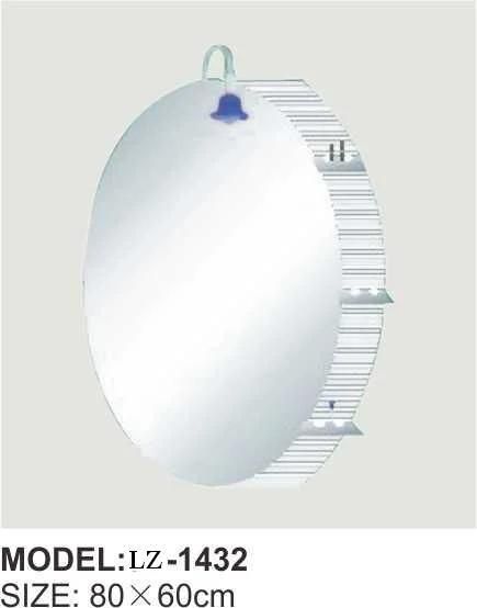 Oval Sliver Light Bathroom Mirror with Shelf and Light