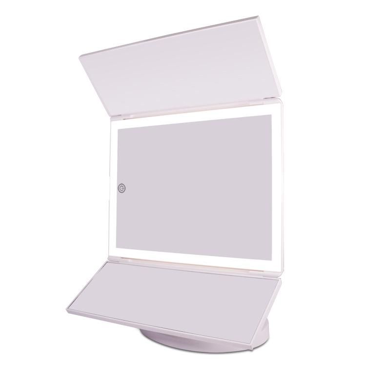 Foldable Portable Vanity Mirror for Makeup with Dimmable Colors