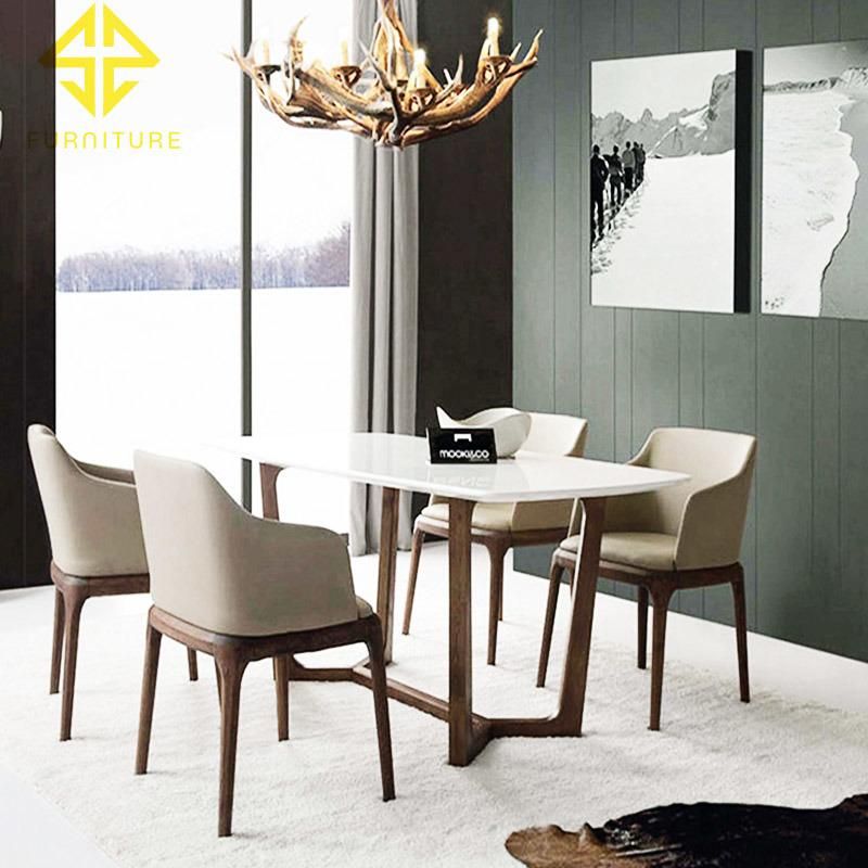 Luxury Design Stainless Steel Frame Marble Top Dining Room Table Sets Home Furniture