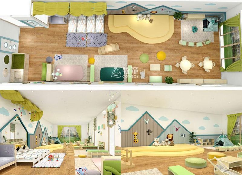 New Design Reading Room Wood Material Preschool Furniture for Kids Reading