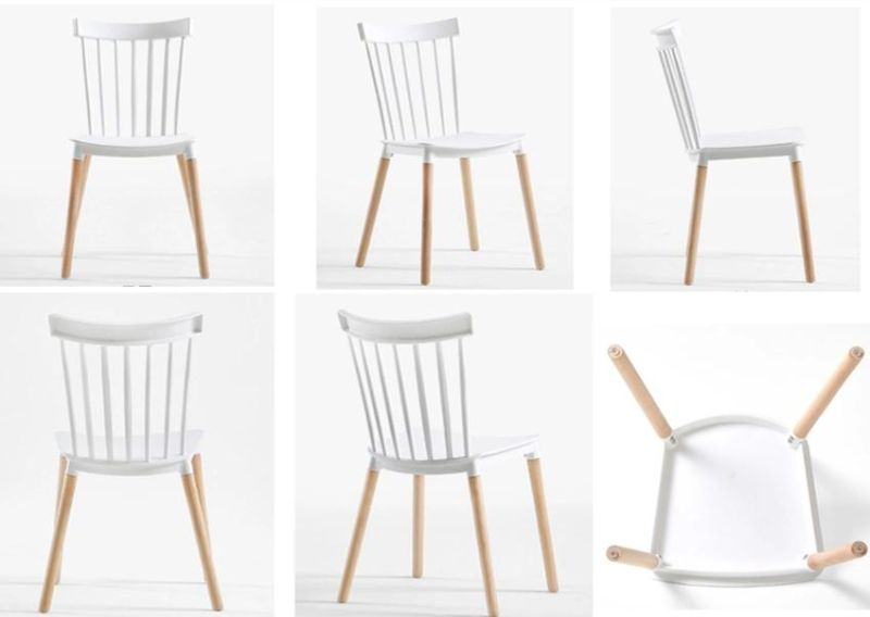 Plastic Windsor Chair Nordic Style Restaurant Beech Dining Chair Designer Plastic Chair Leisure Cafe Chair