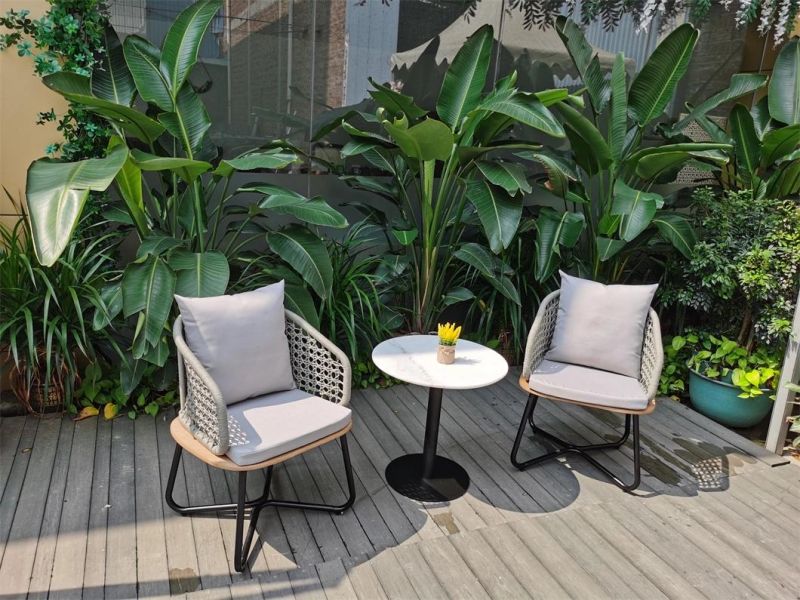 Modern Aluminum Rattan Outdoor Furniture Waterproof Garden Outdoor Coffee Table and Chairs Set