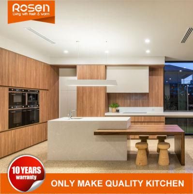 Pastoral Design Natural Wood Veneer High Glossy Kitchen Cabinet