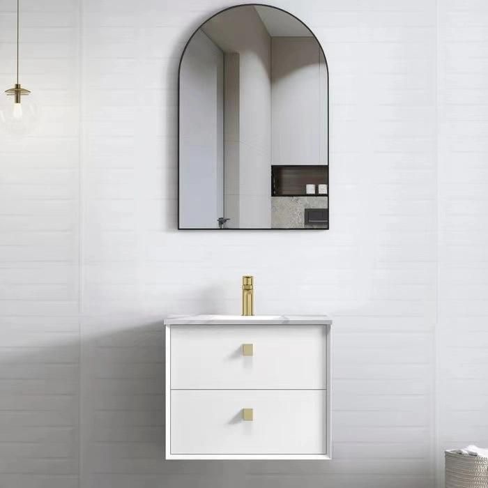 Factory Wholesale Bathroom Cabinet New Design Floor Mounted Bathroom Vanity with LED Mirror