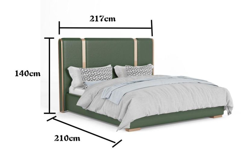 Wooden Wholesale Modern Stylish Leather Platfoma Mattress Bed Luxury Home Bedroom Furniture