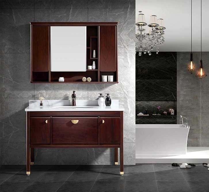 High Grade Europeanplywood Bathroom Cabinet Combination Mirror Cabinet Marble Table