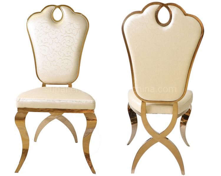 Indoor Wedding Furniture Luxury Stainless Steel Event Banquet Golden Chair