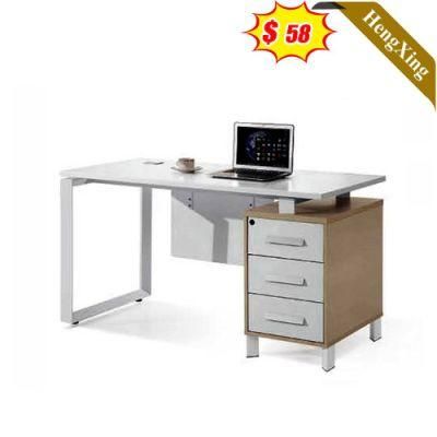 2022 Hot Sell Wooden Modern Style Office School Furniture White Color Square Study Computer Table