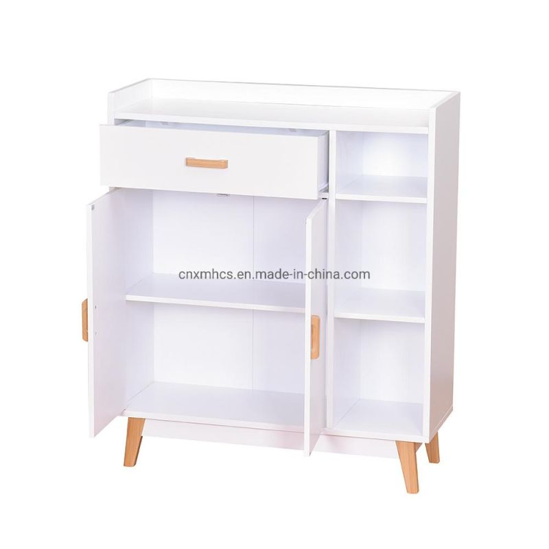 Wooden Floor Display Storage Cabinet Bookshelf with Doors Sideboard Cabinet File Cabinet Bedroom Living Room