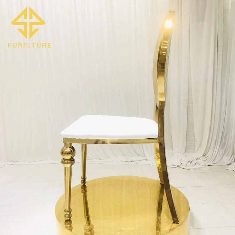 Sawa Unqiue Back Shape Stainless Steel Chairs for Event Wedding Banquet