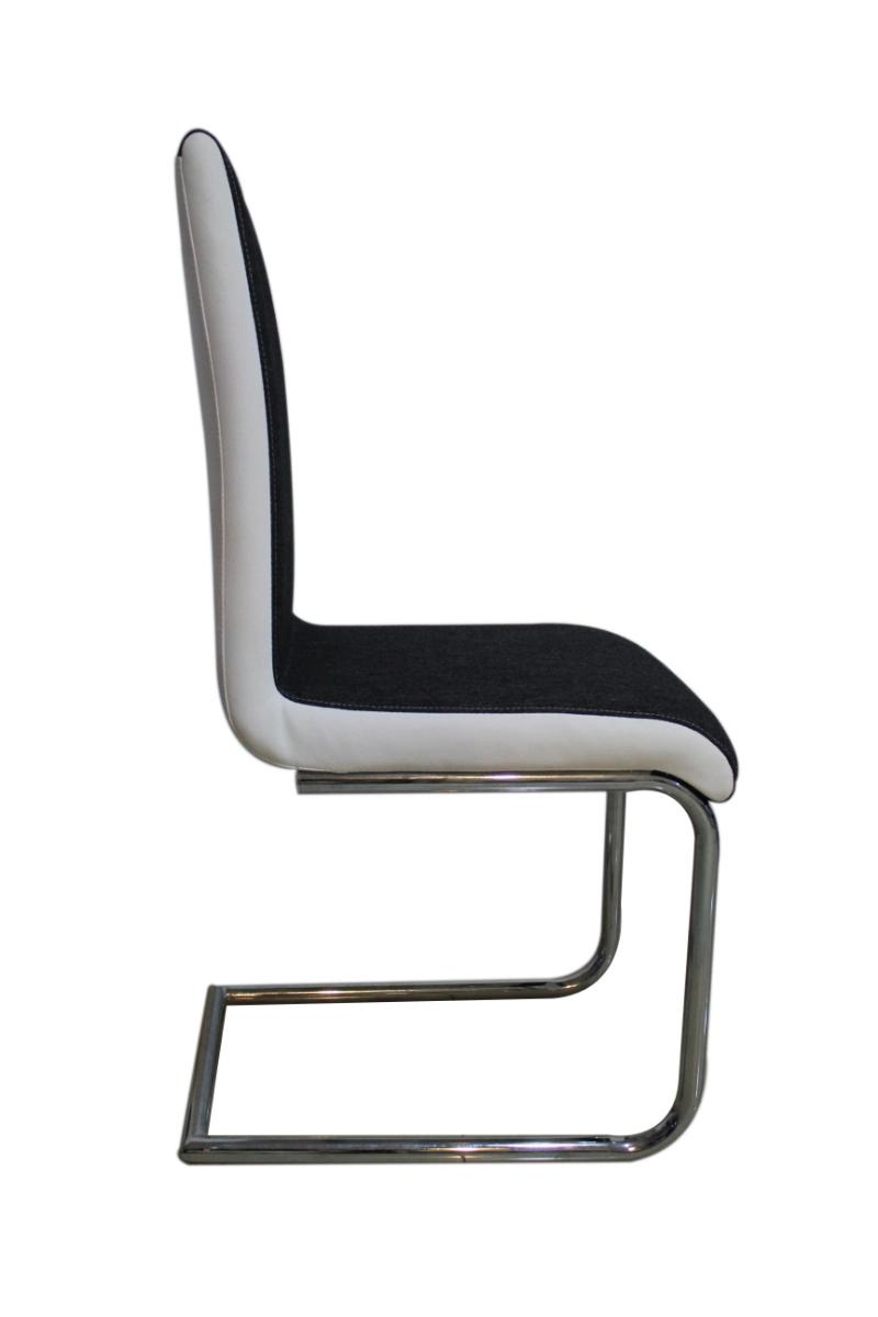 Modern Style Simple Design Chrome Steel Foot PU Leather Dining Chair