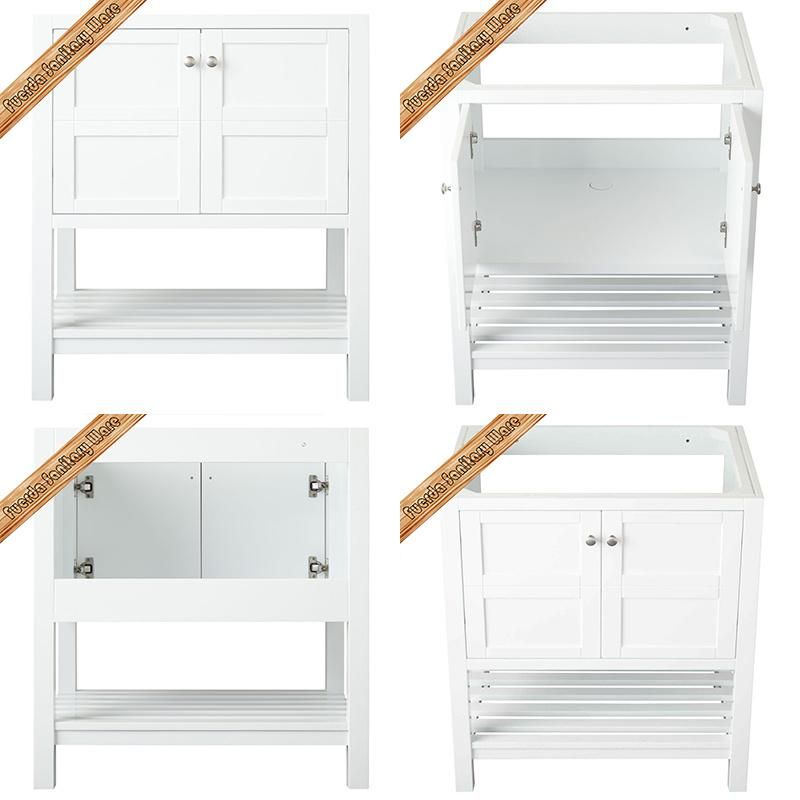 Fed-353 Top Quality White Finishing Solid Wood Bathroom Furniture