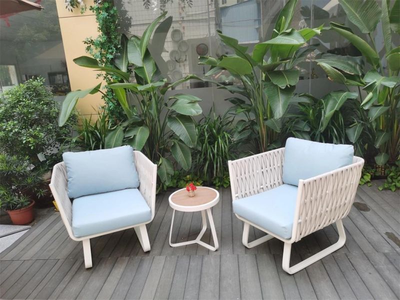 Modern Aluminum Rattan Outdoor Furniture Garden Outdoor Coffee Table and Chairs Set