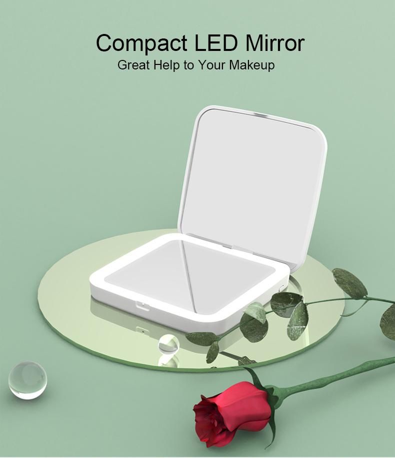 Hot-Selling Folding Lights Makeup Mirror with Power Bank Vanity Mirror