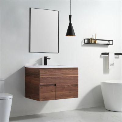 Solid Wood Bathroom Vanity Simple Modern with Ceramics Top