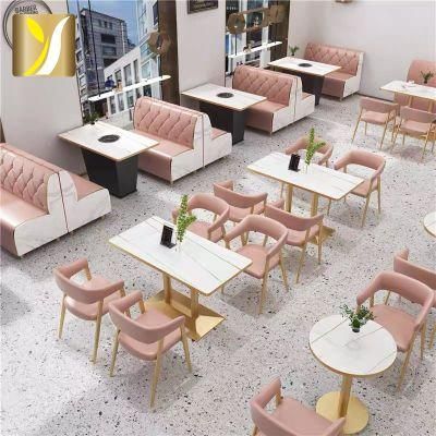 China Factory Modern Design Luxury Home Furniture Marble Stainless Steel Dining Table