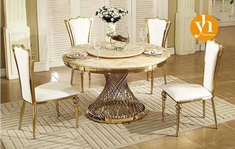 Banquet Table Stainless Steel Coffee Table Italy Glass Table Round Dining Table