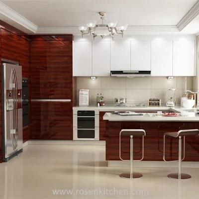 High End Modern Design Modular MDF Wood Veneer Kitchen Cabinet