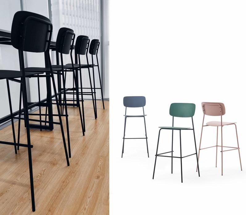 Modern Plastic Bar Chair with Steel Tube Frame