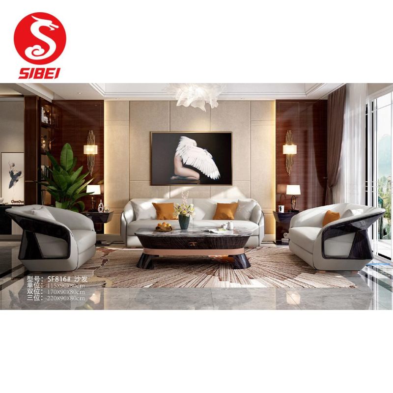 Living Room Furniture Set Luxury Furniture Lounge Sofa Modern Home Center Leather Sofa