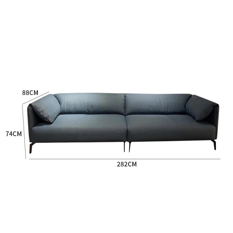 Factory Simple Design Comfortable Fabric 1 Shape Living Room Italian Modern Leather Sofa