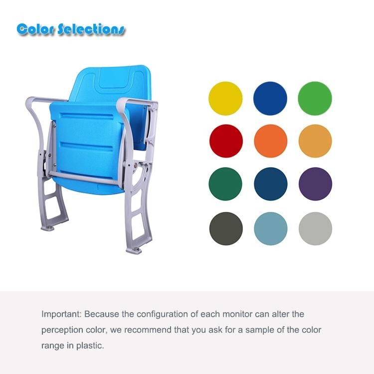 Wall Mounting Aluminum Leg Folding Chair Fixed Foldable VIP Stadium Seats for Football Stadium