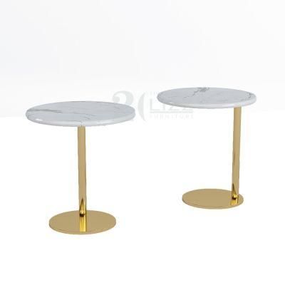 Factory Direct Sell Modern Home Furniture Glass Marble Dining Table with Stainless Steel Feet