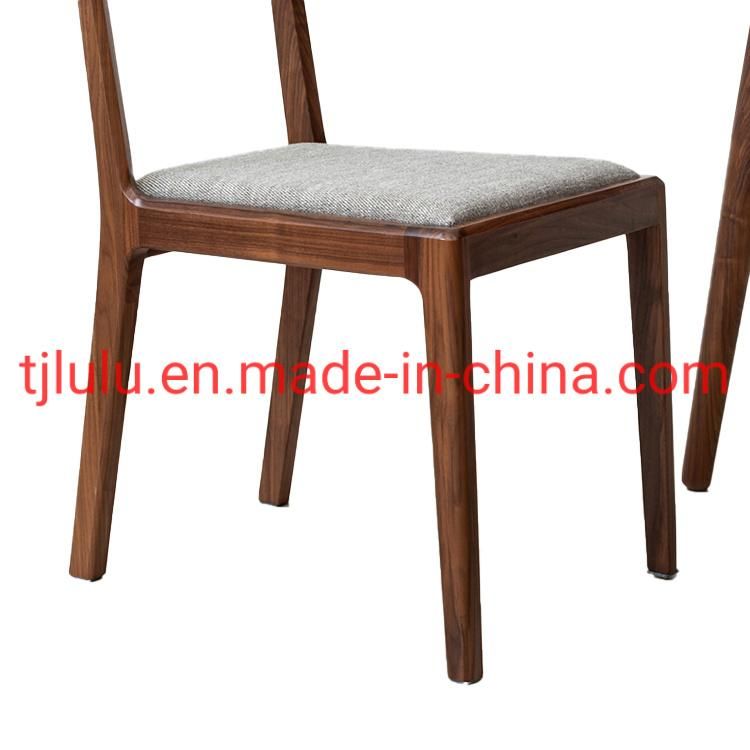 Modern Furniture Home Chair Wood Furniture New Design Nordic Upholstered Cafe Low Back Dining Chair with Brown Wooden Leg Living Room