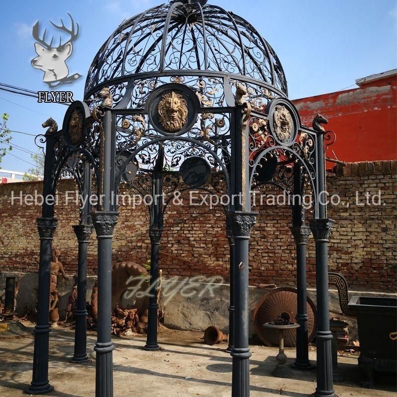 Modern Outdoor Ornamental Antique Cast Iron Gazebos Garden Cast Iron Round Gazebo for Sale