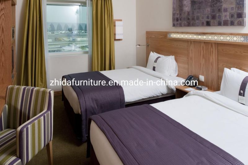 Chinese Wooden Luxury Hotel Standard Bedroom Furniture with Double Bed