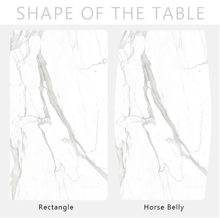 High Quality White Rock Plate Top Table Marble Dining Table