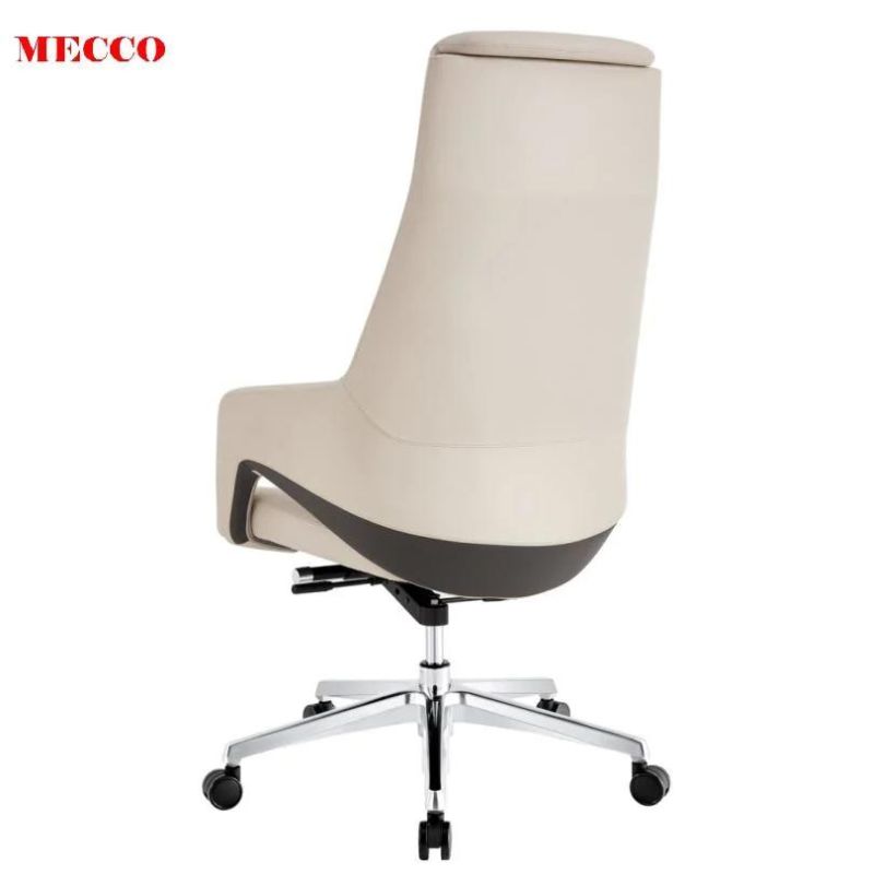 Luxury High Back PU Boss Manager Executive Vintage Over Sized Brown Office Faux Reclining Desk Wooden Office Swivel Reclining Genuine Leather Chairs