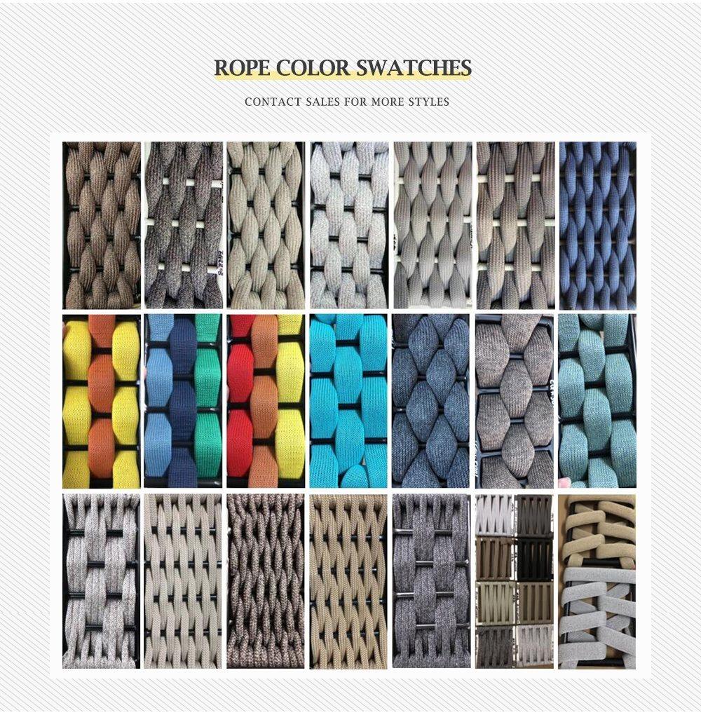 Customized Wholesale Garden Hotel Home Resort Villa Project Patio Outdoor UV Resistance Modern Leisure Aluminum Woven Olefin Rope Belt Balcony Chair Furniture