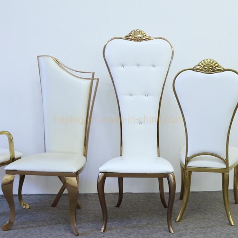 Hotel Restaurant Center Armrest Chair Elegant Design Furniture High Back French Rental Decoration High Back Wedding Use King Chair