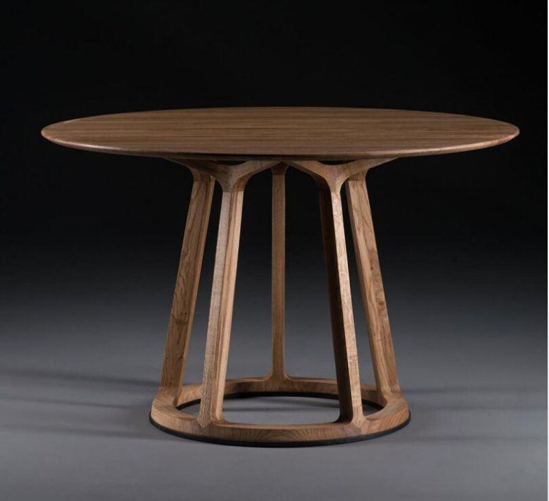 Italian Fashion Artistical Wooden Round Nordic Dining Table Made in China