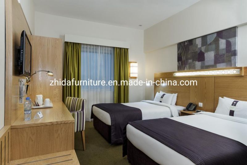 Chinese Wooden Luxury Hotel Standard Bedroom Furniture with Double Bed