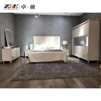 Elegant King Bed European Design Wooden Furniture Bedroom Set