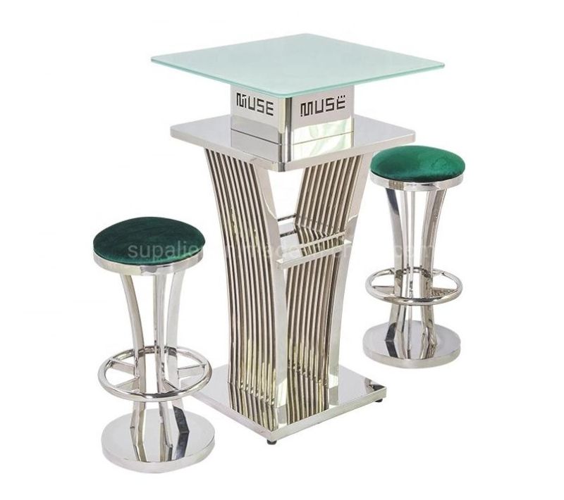 Wholesale Modern Nightclub Furniture Metal Bar Stools with Foot Rest