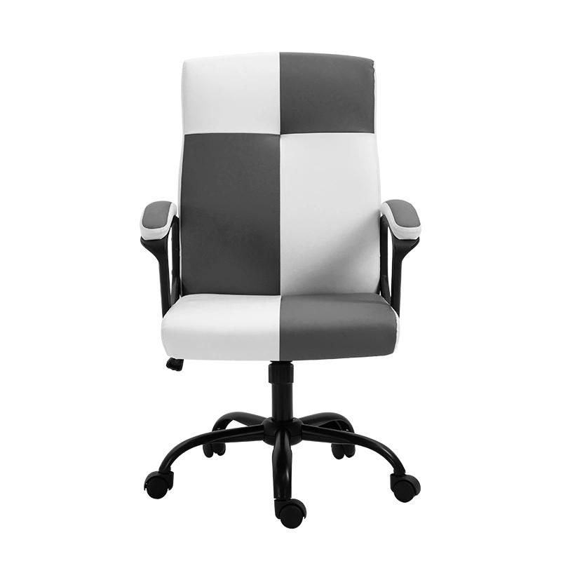 Pink White Black and White Plaid Easy Leisure Comfortable Chair Office Chair