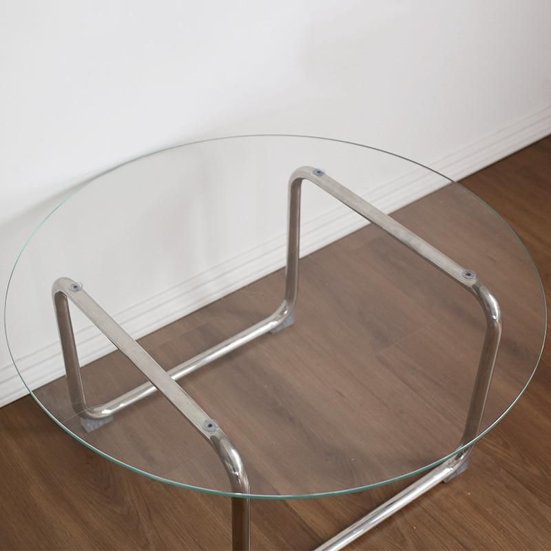 Modern Glass Furniture Light Luxury Leisure Transparent Small Round Table