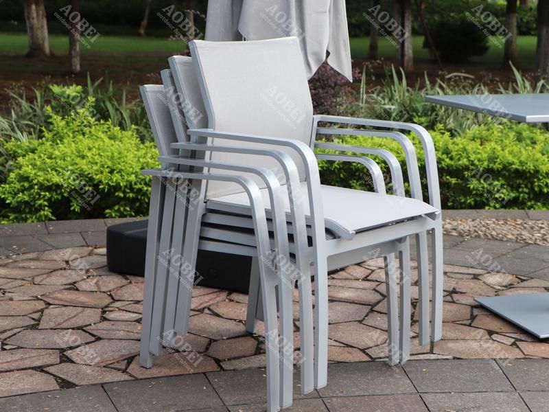 Modern Outdoor Exterior Garden Home Hotel Patio Restaurant Bar Dining Stackable Chair Table Furniture Set