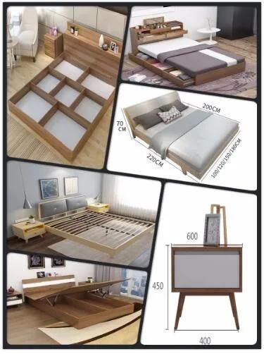 Newest Modern Hotel Home Bedroom Furniture Wooden Melamine King Double Bed Bedroom Set