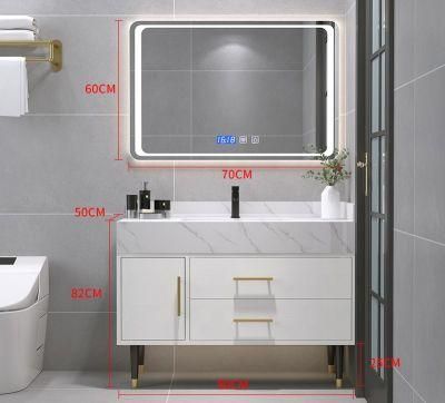 New Design Floor Standing Bathroom Cabinet with Rock Plate Basin Bathroom Vanity with Factory Price