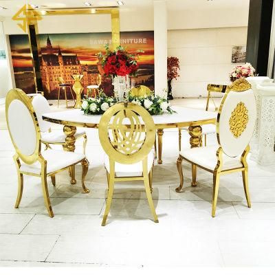 2021 New Furniture Dining Sets Modern Luxury Stainless Steel Legs Dining Table Chair